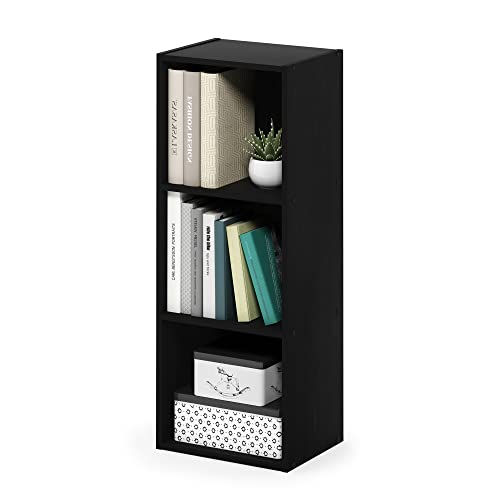 Furinno Pasir 3-Tier No Tool Assembly Open Shelf Bookcase, Blackwood