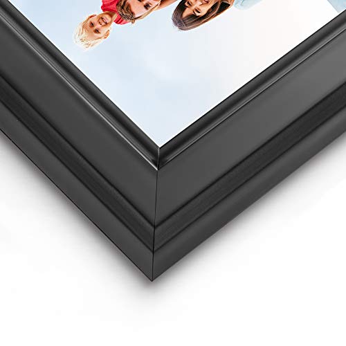 LaVie Home 4x6 & 5x7 Picture Frames (4 Pack, Black) Simple Designed Photo Frame with High Definition Glass for Wall Mount & Table Top Display, Set of 4 Classic Collection