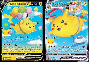 flying pikachu v & vmax set - celebrations - pokemon ultra rare card lot - 006/025-007/025
