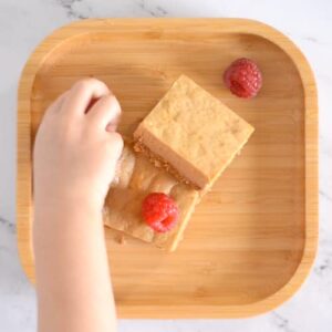 Nouribite Bamboo Suction Square Plate and Spoon Set for Baby/Toddler, 6 months+ (Aqua)