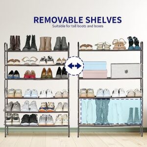 SUFAUY 3-Tier Shoe Rack, Stackable Shoe Shelf Storage Organizer for Entryway Closet, Extra Large Capacity, Wire Grid, Bronze