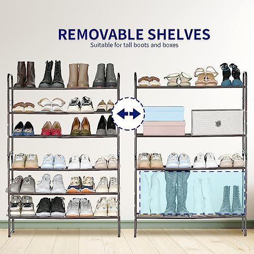 SUFAUY 3-Tier Shoe Rack, Stackable Shoe Shelf Storage Organizer for Entryway Closet, Extra Large Capacity, Wire Grid, Bronze