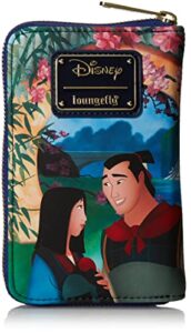 loungefly disney mulan castle zip around wallet mulan one size