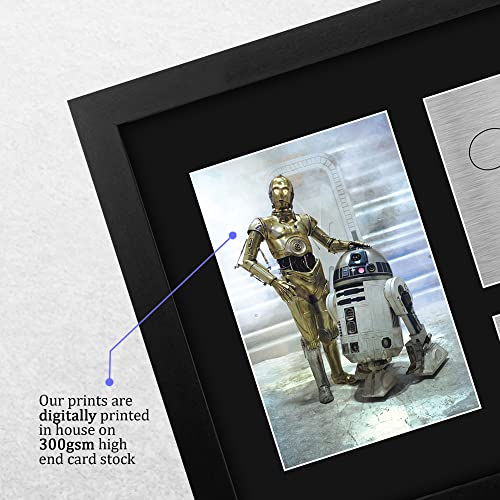 HWC Trading Anthony Daniels & Kenny Baker USL Framed Signed Printed Autograph Star Wars C-3PO R2-D2 Print Photo Picture Display - US Letter Size