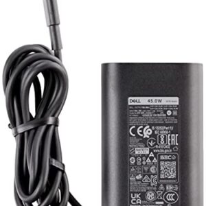 Dell Slim USB-C 45-Watt Laptop Charger, Type-C Power Adapter, AC Adapter 1 Meter Cord, OEM Components - Black