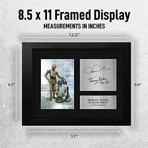 HWC Trading Anthony Daniels & Kenny Baker USL Framed Signed Printed Autograph Star Wars C-3PO R2-D2 Print Photo Picture Display - US Letter Size