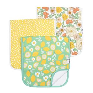 copper pearl baby burp cloth large 21''x10'' size premium absorbent triple layer 3-pack gift set lemon