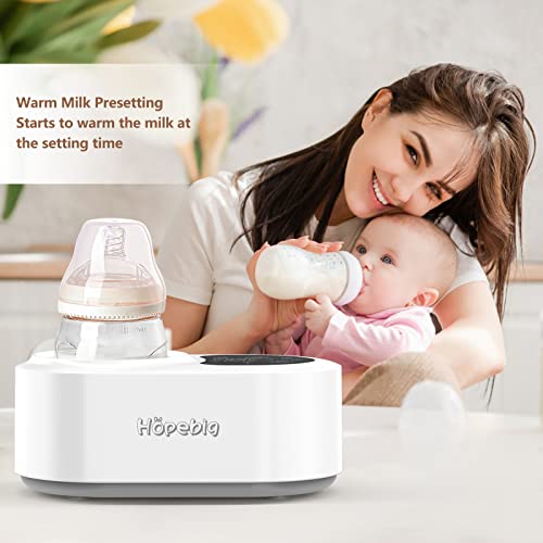 Hopebig Bottle Warmer Upgraded 7-in-1 Water-Free Bottle Warmer for Breastmilk or Formula Baby Bottle Warmer Milk Warmer with LED Display Accurate Precise Temperature Control and Timer