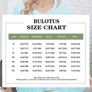 Bulotus Plus Size Tops for Women Casual Summer, V Neck Tops for Women Casual Summer Tunic Tops for Leggings for Women, Light Blue, XXX-Large