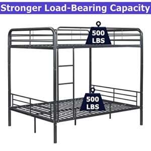 Tenouvos Higher Quality & Stronger Metal Full Over Full Bunk Beds, Heavy Duty Steel Full Size Bunk Beds with Safety Rail & Ladder, More Stable Bunk Bed Full Over Full for Kids/Boys/Girls/Adults