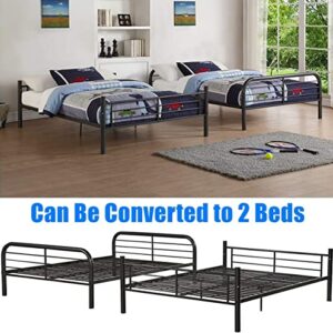 Tenouvos Higher Quality & Stronger Metal Full Over Full Bunk Beds, Heavy Duty Steel Full Size Bunk Beds with Safety Rail & Ladder, More Stable Bunk Bed Full Over Full for Kids/Boys/Girls/Adults