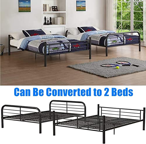 Tenouvos Higher Quality & Stronger Metal Full Over Full Bunk Beds, Heavy Duty Steel Full Size Bunk Beds with Safety Rail & Ladder, More Stable Bunk Bed Full Over Full for Kids/Boys/Girls/Adults