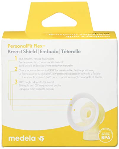 Medela PersonalFit Flex 2 Count Medium 24mm Breast Shields and 2 Count PersonalFit Flex Replacement Connectors, Compatible with Pump in Style MaxFlow.