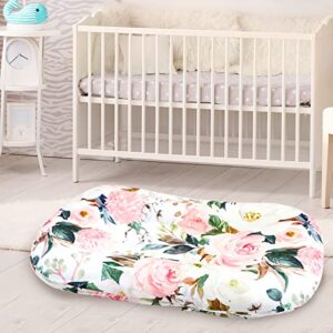 Baby Lounger Cover, Flower Newborn Lounger Cover, Ultra Soft Comfortable Removable Infant Pillow Slipcover for Girl and Boy