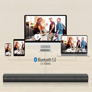 SAKOBS Sound Bars for TV,34Inches 80W TV Sound Bar – Deep Bass Home Theater System, 2.1Ch Soundbar with Built-in Subwoofer HDMI-ARC/Opt/AUX Connectivity,Works with 4K & HD TVs