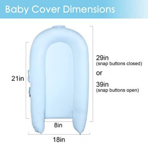 Organic Cotton Baby Spare Cover for Dock-a-tot Deluxe+ Docks | Hypoallergenic Newborn Nest Cover| (Cover Only) (Baby Blue)