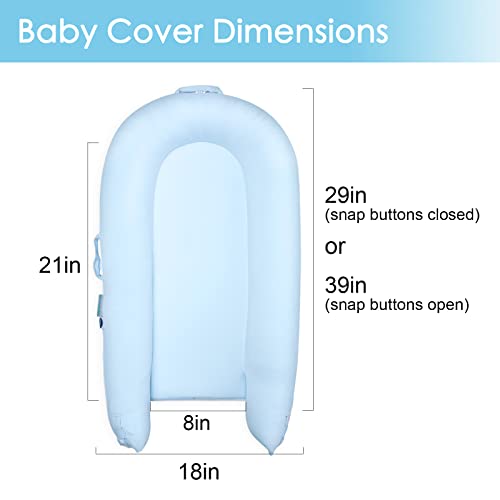 Organic Cotton Baby Spare Cover for Dock-a-tot Deluxe+ Docks | Hypoallergenic Newborn Nest Cover| (Cover Only) (Baby Blue)