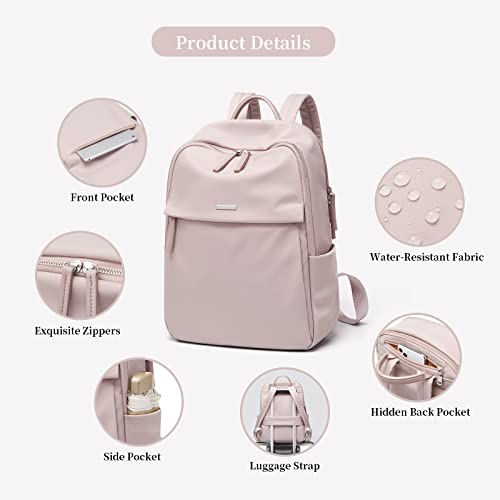 GOLF SUPAGS Womens Laptop Backpack with Separate Laptop Compartment Water Resistant Computer Backpacks Fits 15.6 Inch Notebook Travel Work College Bags (15.6-Inch, Pink)