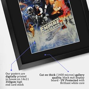 HWC Trading Framed 11" x 14" Print - Star Wars - The Empire Strikes Back Movie Poster Cast Signed Gift Mounted Printed Autograph Film Gifts Photo Picture Display