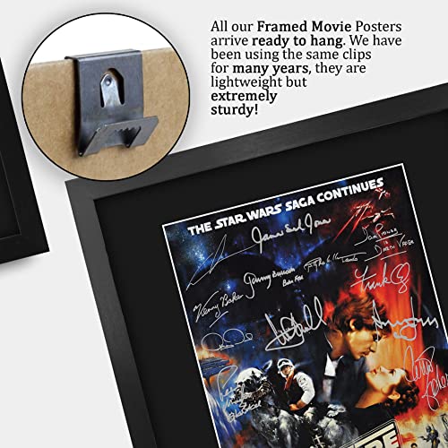 HWC Trading Framed 11" x 14" Print - Star Wars - The Empire Strikes Back Movie Poster Cast Signed Gift Mounted Printed Autograph Film Gifts Photo Picture Display