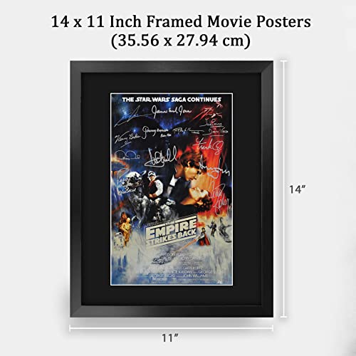 HWC Trading Framed 11" x 14" Print - Star Wars - The Empire Strikes Back Movie Poster Cast Signed Gift Mounted Printed Autograph Film Gifts Photo Picture Display