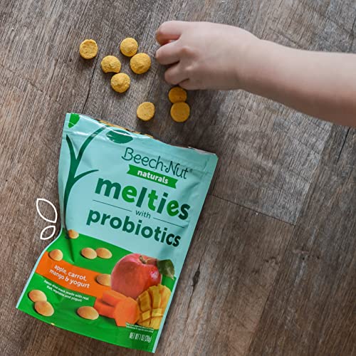 Beech-Nut Probiotic Melties Baby & Toddler Snack Melts, Apple Carrot Mango Yogurt, 1 oz (7 Pack)