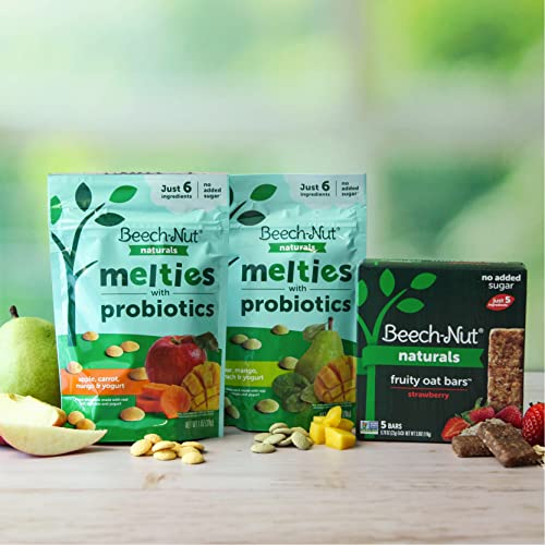 Beech-Nut Probiotic Melties Baby & Toddler Snack Melts, Apple Carrot Mango Yogurt, 1 oz (7 Pack)