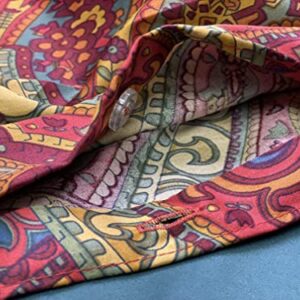 Get Bed Ready Boho Paisley Medallion Duvet Cover Set Traditional Antique Rug Vintage Damask Bohemian Pattern Bedding Elegant Boteh Tapestry Egyptian Cotton (Ruby Red, King)