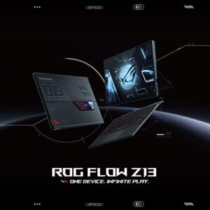 ASUS ROG Flow Z13 Gaming Tablet, 13.4” 4K Display, RTX 3050 Ti, 12th Gen Intel Core i9, 16GB RAM, 1TB SSD, XG Mobile Dock (RTX 3080), Detachable RGB Keyboard, Stylus, Win11, GZ301ZE-XS94-B