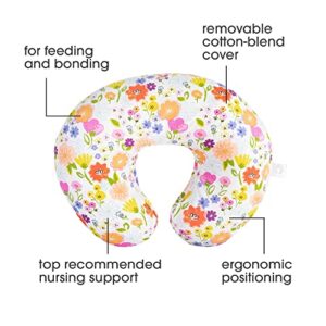 Boppy Original Support Nursing Pillow, Multicolor Spring Flowers, Ergonomic Breastfeeding, Bottle Feeding, and Bonding, Firm Hypoallergenic Fiber Fill, Removable Cover, Machine Washable