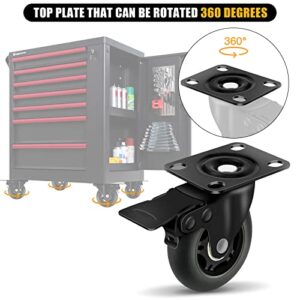 Apllamo 3" Casters Set of 4 ，4 Heavy Duty Quiet Casters, Max Load 2000LBS. Suitable to do Soft Wheels for cart ，Caster Wheels Glide Quietly and Protect The Floor, casters Set of 4 Heavy Duty.