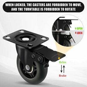 Apllamo 3" Casters Set of 4 ，4 Heavy Duty Quiet Casters, Max Load 2000LBS. Suitable to do Soft Wheels for cart ，Caster Wheels Glide Quietly and Protect The Floor, casters Set of 4 Heavy Duty.
