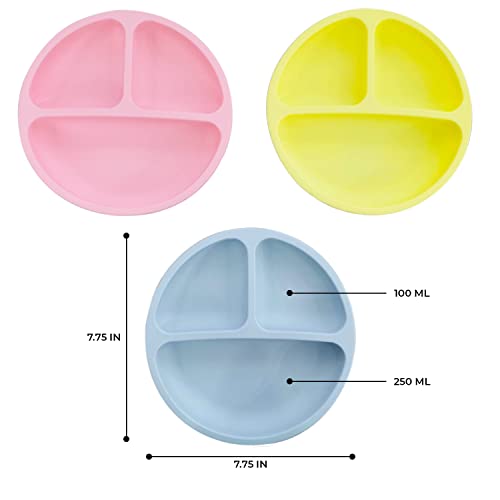 JuaRey Silicone Suction Plate for our babies, Baby & Toddler Suction Plate, (3 pack)