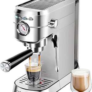 CASABREWS Espresso Machine 20 Bar, Professional Espresso Maker with Milk Frother Steam Wand, Compact Espresso Coffee Machine with 34oz Removable Water Tank for Cappuccino, Latte, Gift for Dad or Mom