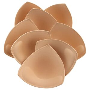 ksang bra pads inserts 4 pairs - sewn edges breast padding for sports bras swimsuits bikini push up bra cups inserts for b cup
