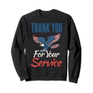 4th July Thank you for your Service Veteran Memorial Day Sweatshirt