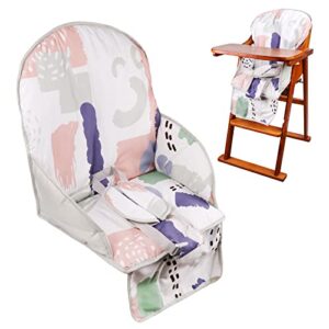 Kocpudu High Chair Pad, High Chair Cushion, Seat Cushion Breathable Pad, Comfortable Seat Belt Design, Cute Pattern, Soft and Comfortable, Baby Sits More Comfortable(Light Print Pattern)