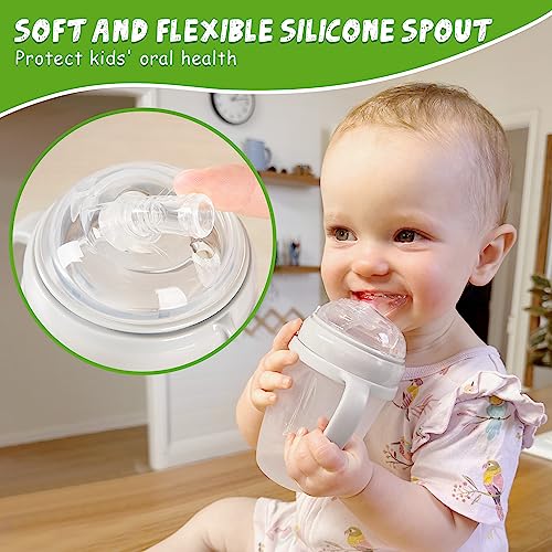 haakaa Weighted Straw Trainer Cup with Cap 8 oz, 6m+ Learner Cup, Baby Straw Cup Sippy Cup with Straw