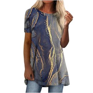narhbrg women's casual tunic tops to wear with leggings long sleeve henley blouses tie dye shirts plus size