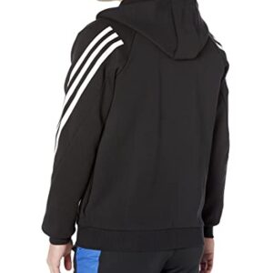 adidas Men's Future Icon 3-Stripes Full-Zip Hoodie, Black/White, X-Large