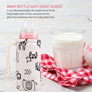 Baby Bottle Insulator Sleeve with String Warm Baby Bottle Cover Glass Nursing Bottle Feeder Bottle Warm Holder Pouch Infant