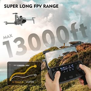 Tucok 193MAX2S Drone with 4K UHD Camera for Adults,3-Axis Gimbal Quadcopter with EIS Camera,13000ft Video Transmission,Obstacle Avoidance,66 Min Long Flight Time,Brushless Motor, GPS Auto Return Home