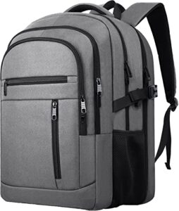 lapsouno extra large travel backpack, backpack, laptop backpack, durable 17.3 inch tsa computer backpack with usb port, anti-theft water resistant backpack christmas gifts for men women,grey