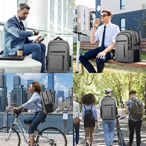 Lapsouno Extra Large Travel Backpack, Backpack, Laptop Backpack, Durable 17.3 Inch TSA Computer Backpack with USB Port, Anti-Theft Water Resistant Backpack Christmas Gifts for Men Women,Grey