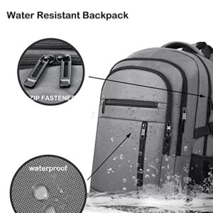 Lapsouno Extra Large Travel Backpack, Backpack, Laptop Backpack, Durable 17.3 Inch TSA Computer Backpack with USB Port, Anti-Theft Water Resistant Backpack Christmas Gifts for Men Women,Grey