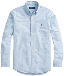 polo ralph lauren men's long sleeve oxford button down shirt (xl, basicblue)