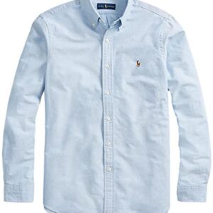 POLO RALPH LAUREN Men's Long Sleeve Oxford Button Down Shirt (XL, BasicBlue)