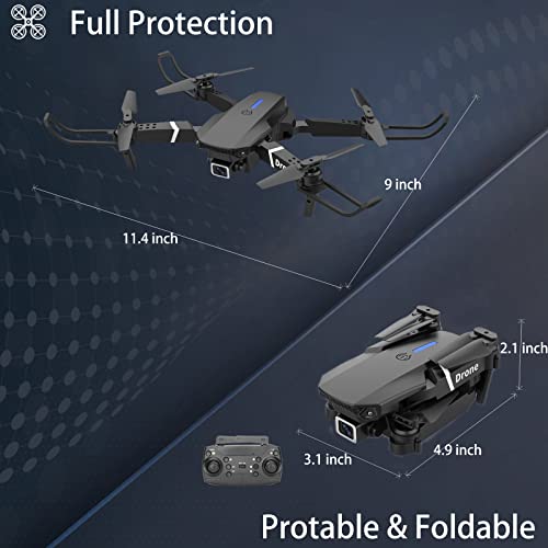 MOCVOO Drone with Dual Camera for Adults Beginners Kids, Foldable RC Quadcopter, Toys Drone Gifts, 1080P FPV Video, 3 Batteries, Carrying Case, One Key Start, Headless Mode, Waypoints fly, 360° Flips