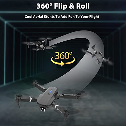 MOCVOO Drone with Dual Camera for Adults Beginners Kids, Foldable RC Quadcopter, Toys Drone Gifts, 1080P FPV Video, 3 Batteries, Carrying Case, One Key Start, Headless Mode, Waypoints fly, 360° Flips