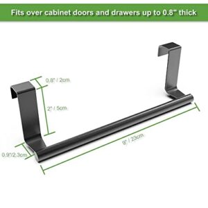 9" Over The Cabinet Towel Bar, Hand Towel and Washcloth Rack for Bathroom and Kitchen, 2 Pack